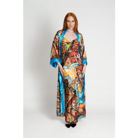 CarolynArt - Kimono - Silk Kingfisher Blue