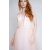 Light powder tulle midi dress, V-neck/backline